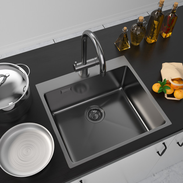 Изображение товара Мойка кухонная ZORG ZRE 5551 (графит)