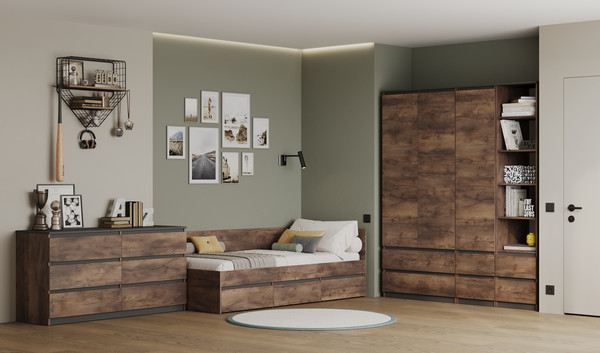 Изображение товара Шкаф-пенал MySTAR Сноули 450 ИВ-121.16 (таксус/графит)