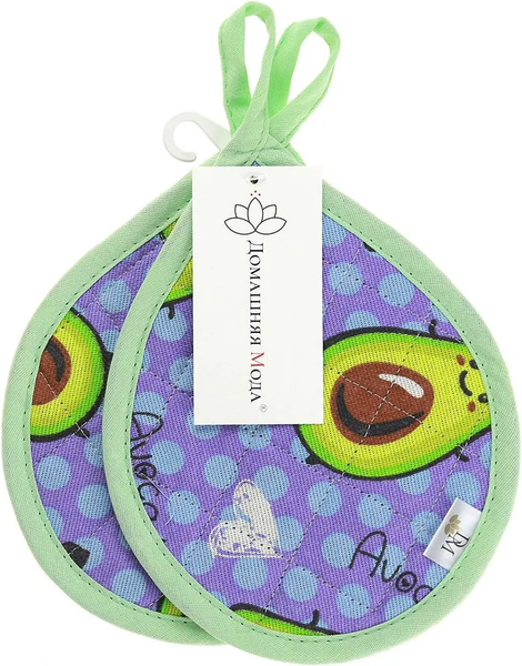 Изображение товара Набор прихваток Домашняя мода Авокадо Вид 2/2 Капелька 18x20 (2шт)