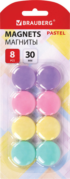 Изображение товара Набор магнитов Brauberg Pastel / 272518 (8шт)