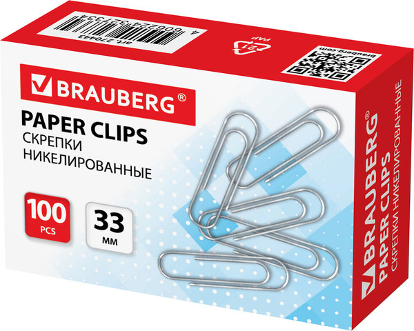 Изображение товара Скрепки Brauberg 270443 (100шт)