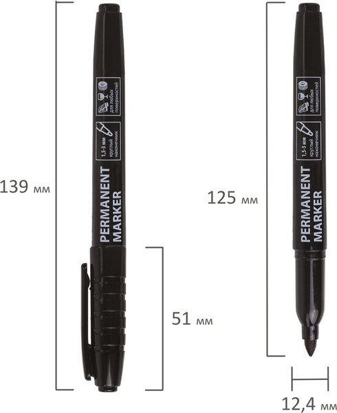 Изображение товара Маркер перманентный Brauberg 151629 (черный)