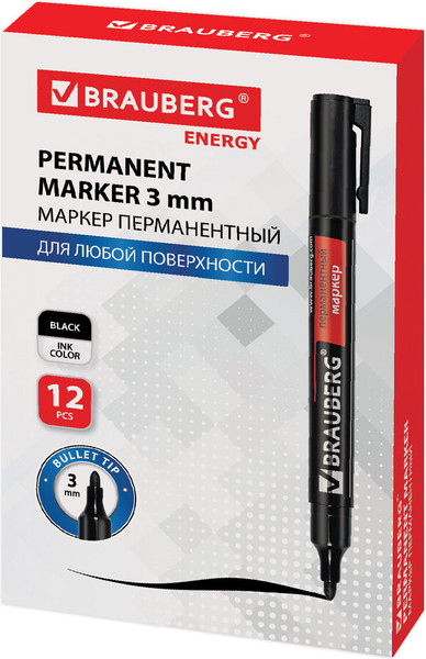 Изображение товара Маркер перманентный Brauberg 150475 (черный)