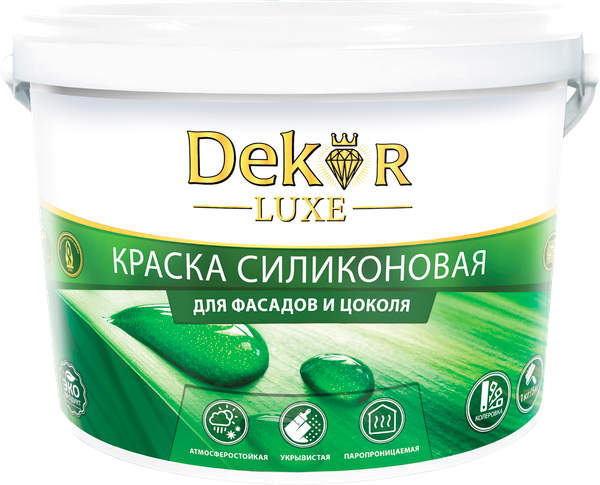 Изображение товара Краска Dekor ВД-АК 111 ГОСТ для фасада (3кг, силиконовая)