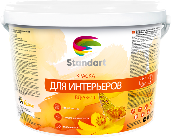 Изображение товара Краска Dekor ВД-АК 216 Standart для интерьера (6кг, белый)