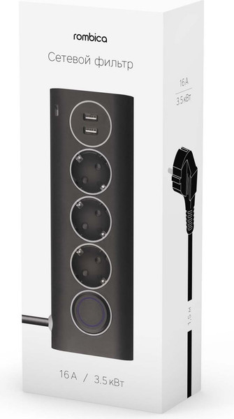 Изображение товара Сетевой фильтр Rombica Neo WC3U (черный)