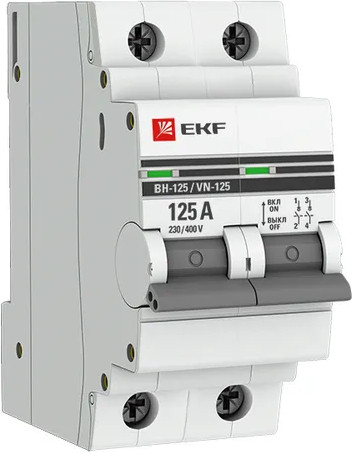 Изображение товара Выключатель нагрузки EKF ВН-125 2P 125А / SL125-2-125-pro