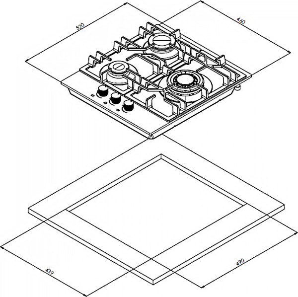 Изображение товара Газовая варочная панель Weissgauff HGG 451 WGV Nano Glass