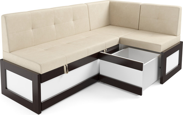 Изображение товара Уголок кухонный мягкий Mebel-Ars Нотис 191х82х116 см / M11-27-4 (бархат бежевый Star Velvet 6 Light Beige)