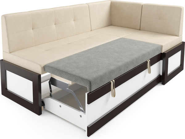 Изображение товара Уголок кухонный мягкий Mebel-Ars Нотис 211х82х135.5 см / M11-28-4 (бархат бежевый Star Velvet 6 Light Beige)