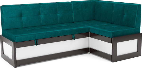 Изображение товара Уголок кухонный мягкий Mebel-Ars Нотис 191х82х116 см / M11-27-2 (бархат сине-зеленый Star Velvet 43 Black Green)