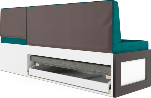 Изображение товара Уголок кухонный мягкий Mebel-Ars Нотис 191х82х116 см / M11-27-2 (бархат сине-зеленый Star Velvet 43 Black Green)