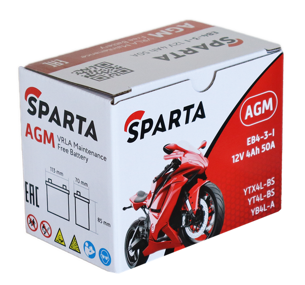 Изображение товара Мотоаккумулятор SPARTA EB4-3-I (4 А/ч)