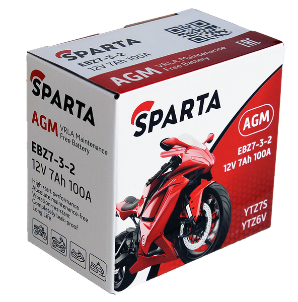 Изображение товара Мотоаккумулятор SPARTA EBZ7-3-2 (7 А/ч)