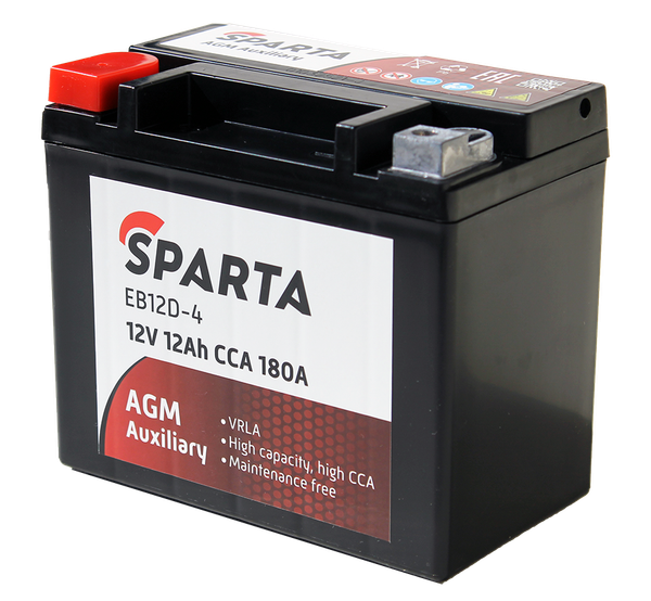 Изображение товара Мотоаккумулятор SPARTA EB12D-4 (12 А/ч)