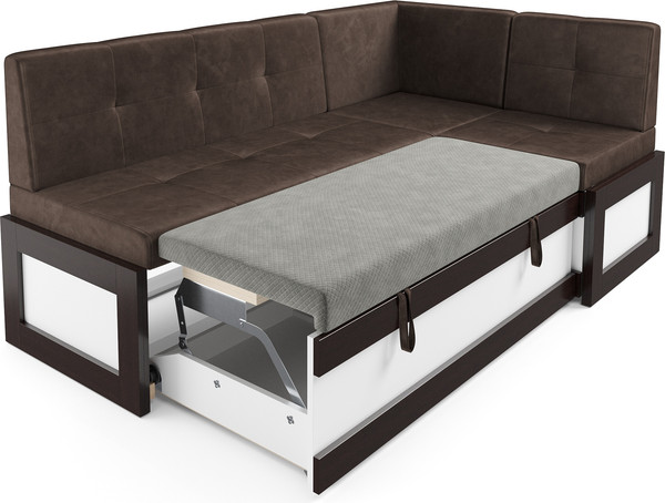 Изображение товара Уголок кухонный мягкий Mebel-Ars Нотис 211х82х135.5 см / M11-28-3 (бархат шоколадный Star Velvet 60 Cofee)