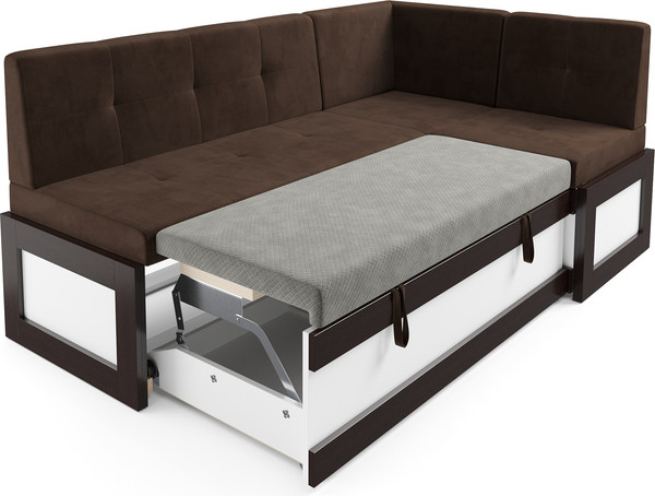 Изображение товара Уголок кухонный мягкий Mebel-Ars Нотис 211х82х135.5 см / M11-28-7 (велюр молочный шоколад НВ-178/13)