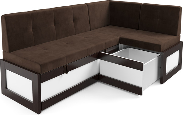 Изображение товара Уголок кухонный мягкий Mebel-Ars Нотис 211х82х135.5 см / M11-28-7 (велюр молочный шоколад НВ-178/13)