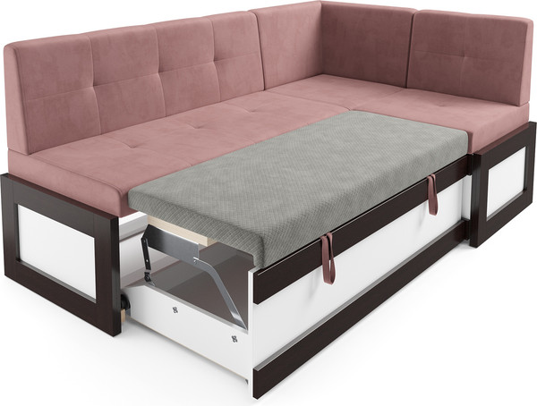 Изображение товара Уголок кухонный мягкий Mebel-Ars Нотис 191х82х116 см / M11-27-6 (велюр пудра НВ-178/18)