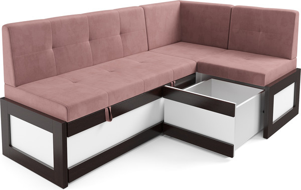 Изображение товара Уголок кухонный мягкий Mebel-Ars Нотис 211х82х135.5 см / M11-28-6 (велюр пудра НВ-178/18)