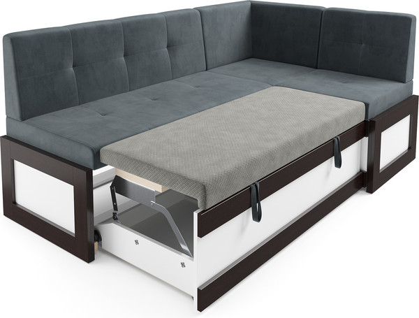 Изображение товара Уголок кухонный мягкий Mebel-Ars Нотис 191х82х116 см / M11-27-5 (велюр серо-синий HB-178/26)