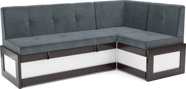 Изображение товара Уголок кухонный мягкий Mebel-Ars Нотис 191х82х116 см / M11-27-5 (велюр серо-синий HB-178/26)