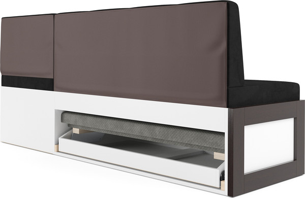 Изображение товара Уголок кухонный мягкий Mebel-Ars Нотис 191х82х116 см / M11-27-9 (велюр черный НВ-178/17)