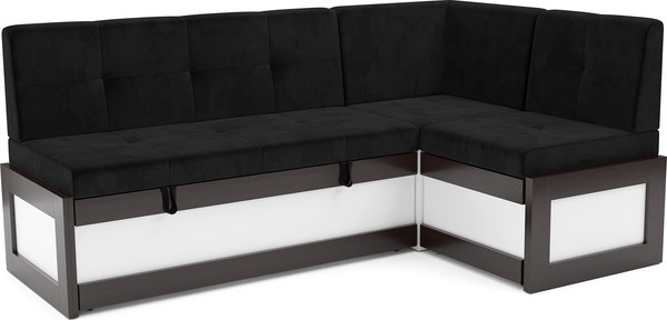 Изображение товара Уголок кухонный мягкий Mebel-Ars Нотис 191х82х116 см / M11-27-9 (велюр черный НВ-178/17)