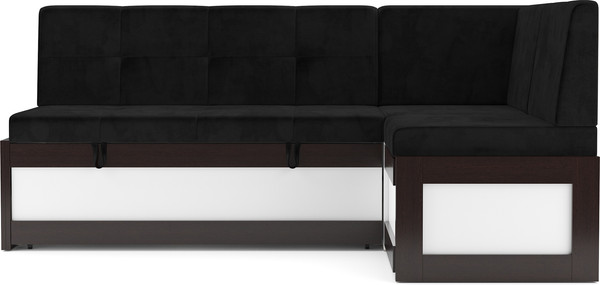 Изображение товара Уголок кухонный мягкий Mebel-Ars Нотис 211х82х135.5 см / M11-28-9 (велюр черный НВ-178/17)