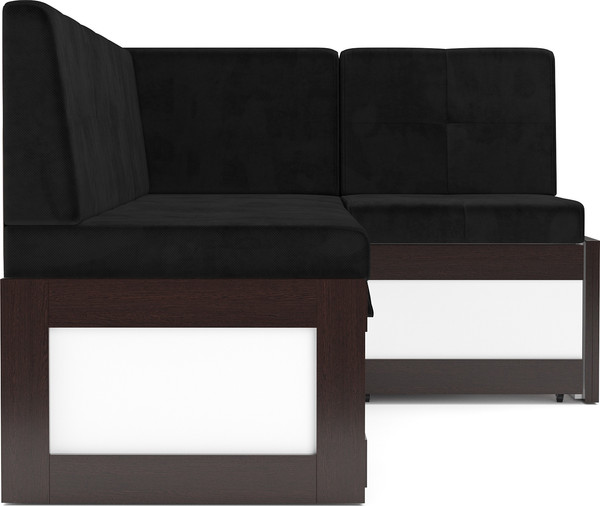 Изображение товара Уголок кухонный мягкий Mebel-Ars Нотис 211х82х135.5 см / M11-28-9 (велюр черный НВ-178/17)