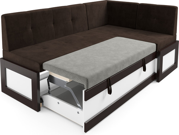 Изображение товара Уголок кухонный мягкий Mebel-Ars Нотис 211х82х135.5 см / M11-28-8 (велюр шоколад HB-178/16)