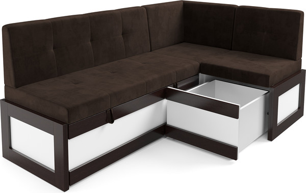 Изображение товара Уголок кухонный мягкий Mebel-Ars Нотис 211х82х135.5 см / M11-28-8 (велюр шоколад HB-178/16)