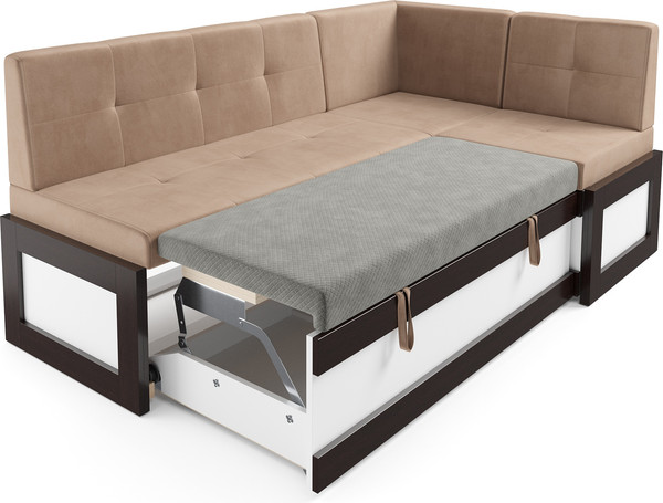 Изображение товара Уголок кухонный мягкий Mebel-Ars Нотис 211х82х135.5 см / M11-28-14 (кордрой бежевый)