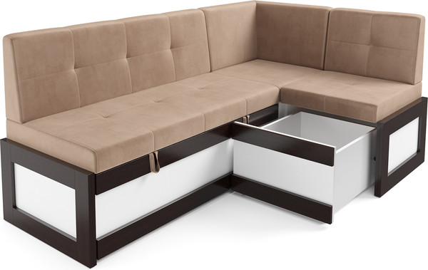 Изображение товара Уголок кухонный мягкий Mebel-Ars Нотис 211х82х135.5 см / M11-28-14 (кордрой бежевый)