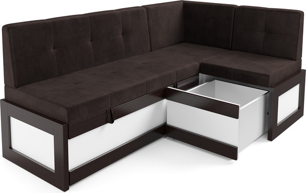 Изображение товара Уголок кухонный мягкий Mebel-Ars Нотис 211х82х135.5 см / M11-28-15 (кордрой коричневый)