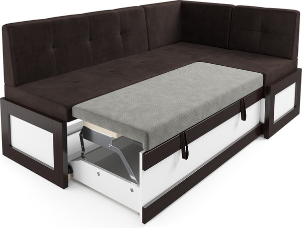 Изображение товара Уголок кухонный мягкий Mebel-Ars Нотис 211х82х135.5 см / M11-28-15 (кордрой коричневый)