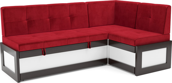 Изображение товара Уголок кухонный мягкий Mebel-Ars Нотис 191х82х116 см / M11-27-16 (кордрой красный)