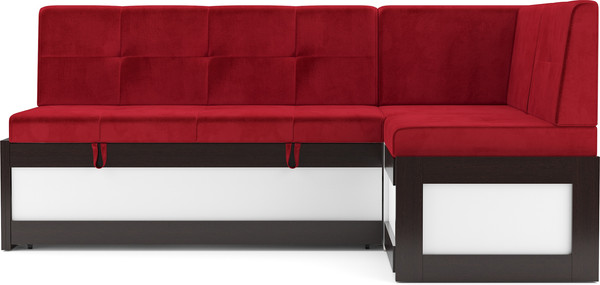 Изображение товара Уголок кухонный мягкий Mebel-Ars Нотис 211х82х135.5 см / M11-28-16 (кордрой красный)