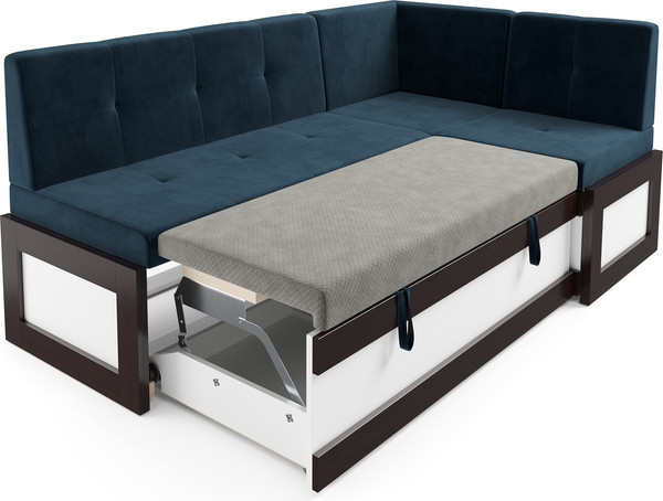 Изображение товара Уголок кухонный мягкий Mebel-Ars Нотис 211х82х135.5 см / M11-28-11 (темно-синий Luna 034)