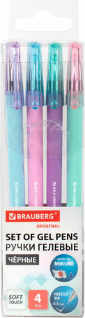 Изображение товара Набор гелевых ручек Brauberg 144247 (4шт, черный)