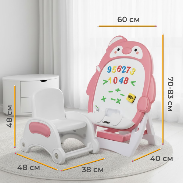 Изображение товара Мольберт детский Labalu Со стульчиком PR20250227-59P (розовый)