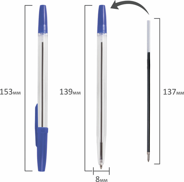 Изображение товара Набор шариковых ручек Staff С 2-мя гелевыми ручками / 144080 (6шт, ассорти)