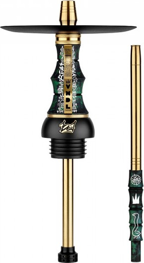 Изображение товара Шахта для кальяна Alpha Hookah Beat Vandal Green (силиконовый шланг, мундштук, диффузор)