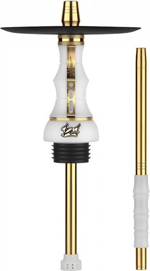 Изображение товара Шахта для кальяна Alpha Hookah Beat White Gold (силиконовый шланг, мундштук, диффузор)