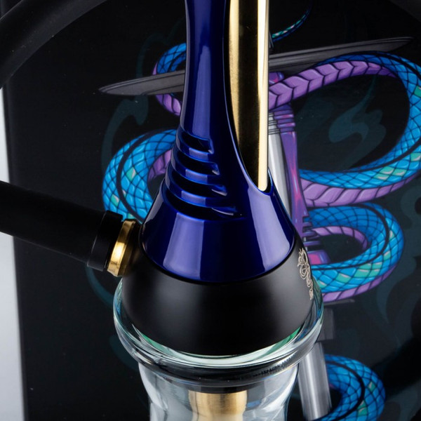 Изображение товара Шахта для кальяна Alpha Hookah Model S Dark Blue (силиконовый шланг, мундштук, диффузор)