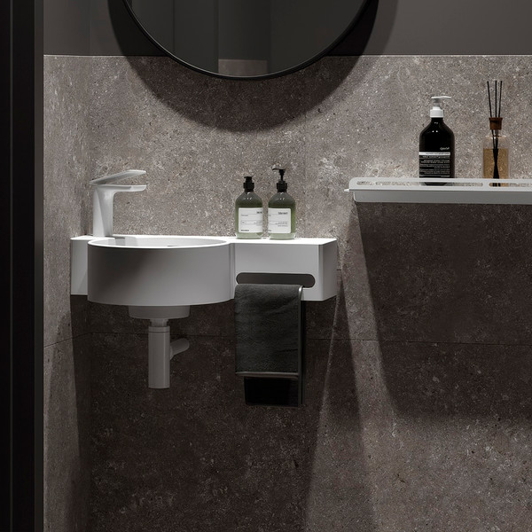 Изображение товара Умывальник Belux Аврора 550 L (18, белый матовый/Solid Surface)