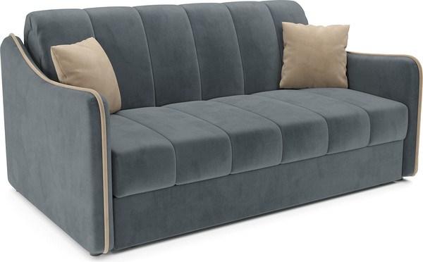 Изображение товара Диван Mebel-Ars аккордеон Давос НПБ 120x200 см / M2-112 5-42 (велюр серо-синий HB-178/26)