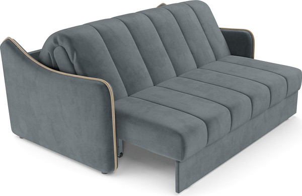 Изображение товара Диван Mebel-Ars аккордеон Давос НПБ 120x200 см / M2-112 5-42 (велюр серо-синий HB-178/26)