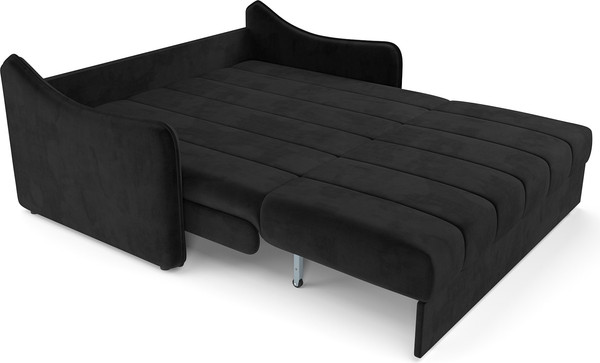 Изображение товара Диван Mebel-Ars аккордеон Давос НПБ 120x200 см / M2-112-9 (велюр черный HB-178/17)