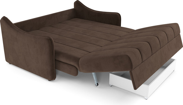 Изображение товара Диван Mebel-Ars аккордеон Давос НПБ 140x200 см / M2-113-7 (велюр молочный шоколад НВ-178/13)